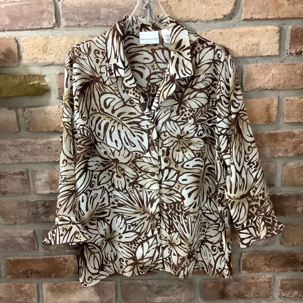 ALFRED DUNNER Sheer Floral Print Top 45 - Picture 10 of 11